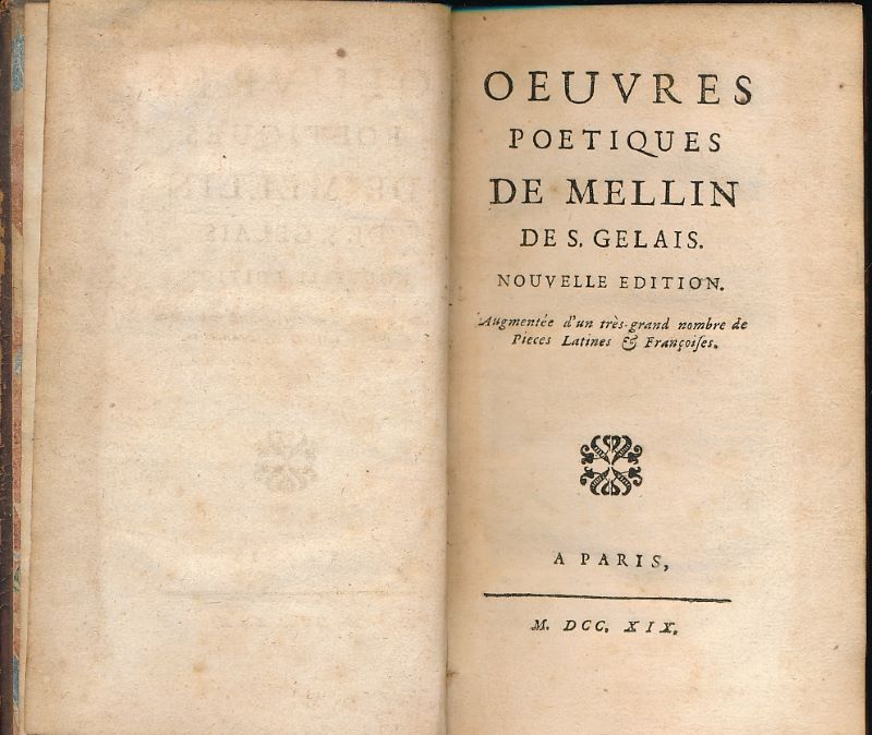 Oeuvres poêtiques de Mellin Saint Gelais