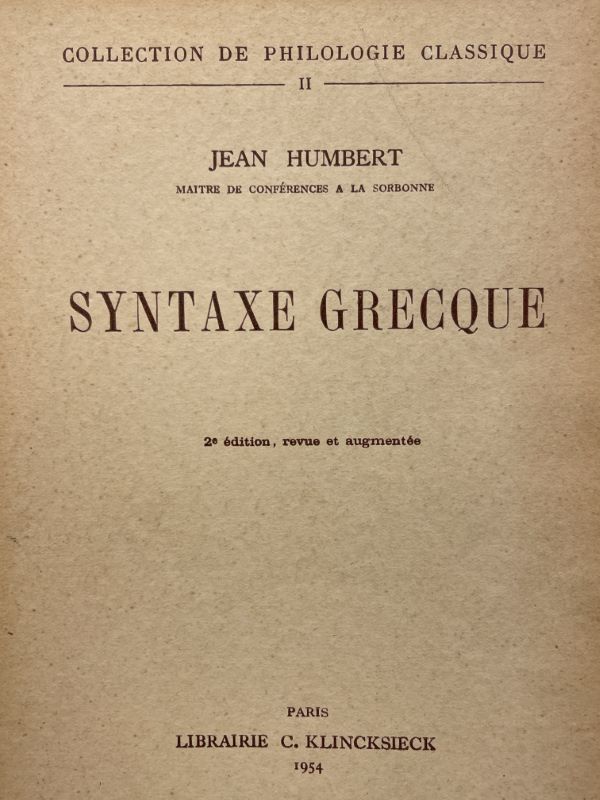 SYNTAXE GRECQUE