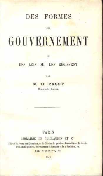 Des Formes de Gouvernement et des lois qui les regissent