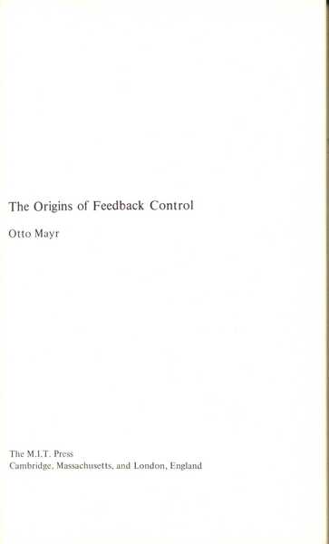 The Origins of Feedback Control