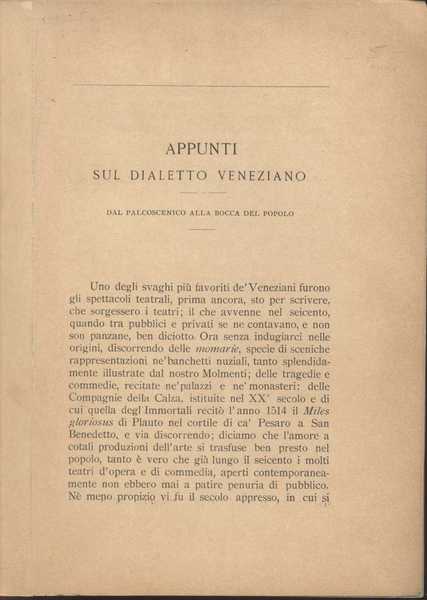 Appunti sul Dialetto Veneziano