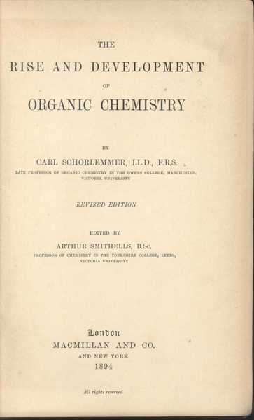 The Rise and Development of Organic Chemistry