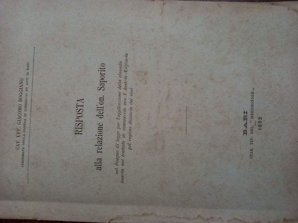 Risposta all’on. Saporito sul disegno di legge per l’applicazione della …