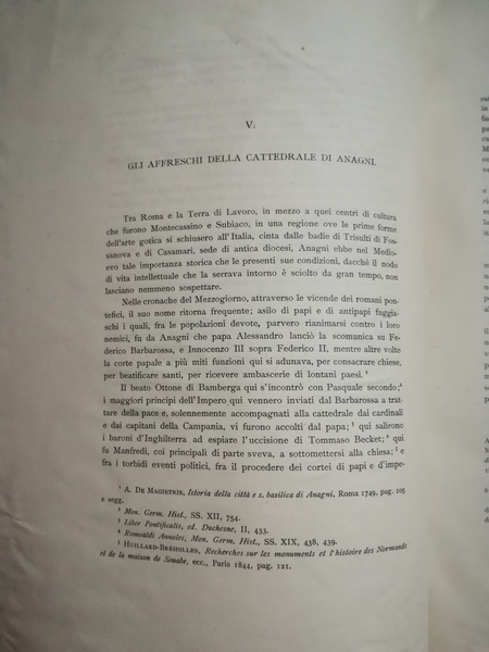 Gli affreschi della Cattedrale di Anagni. Roma, 1902.