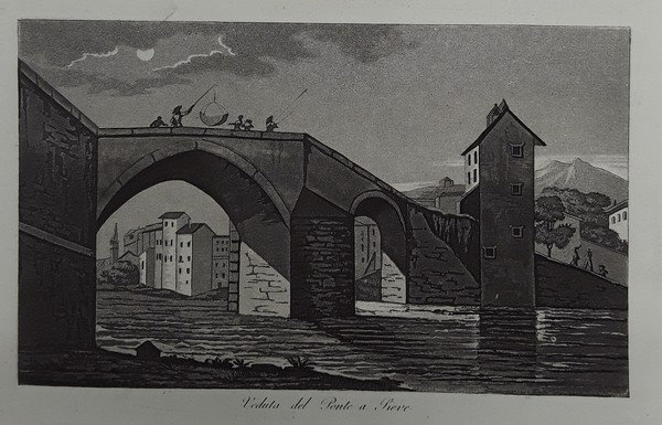 Veduta del Ponte a Sieve. Acquatinta. GANDINI, 1831.