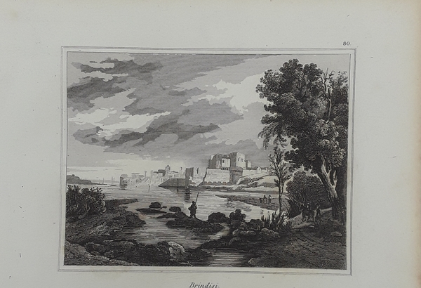 Brindisi. Incisione in acciaio. AUDOT, 1835.