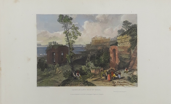 Castle and bay of Baia. Incisione in acciaio con fine …