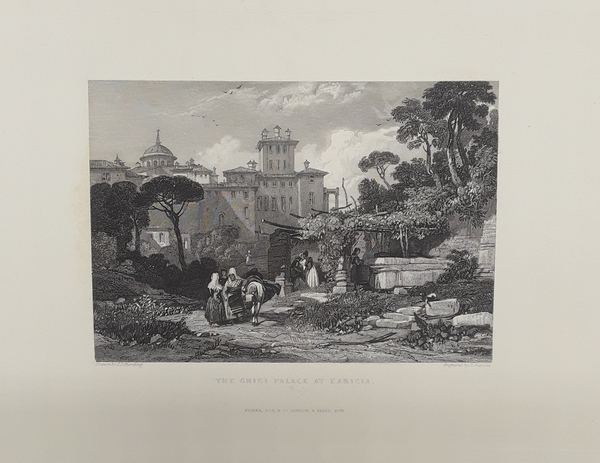 The Chigi Palace at l'Arricia. Acciaio. HARDING, 1836.