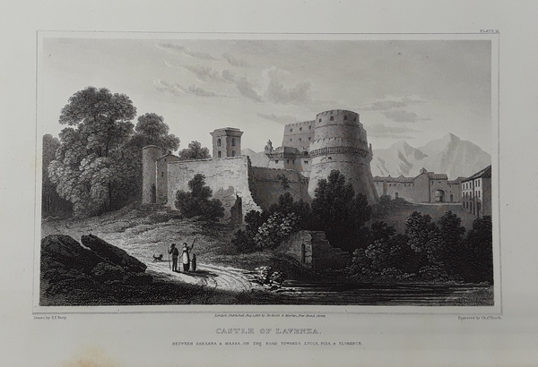 Castle of Lavenza. Incisioni in acciaio. BATTY inc., 1818.