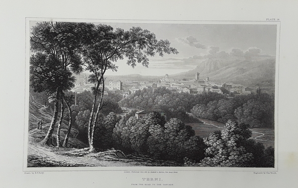 Terni from the road to the cascade. Incisione in acciaio. …