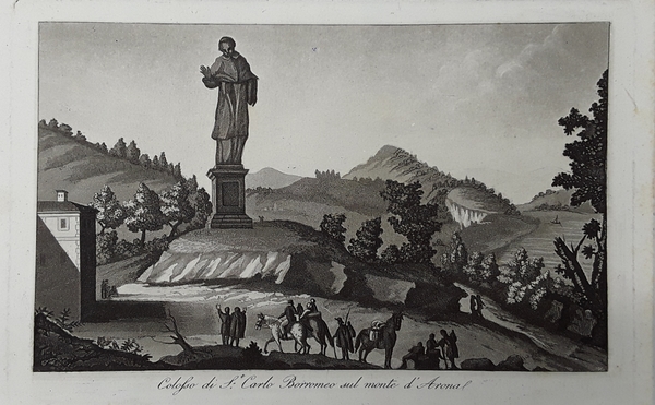 Colosso di San Carlo Borromeo sul monte d'Arona. Acquatinta. GANDINI, …