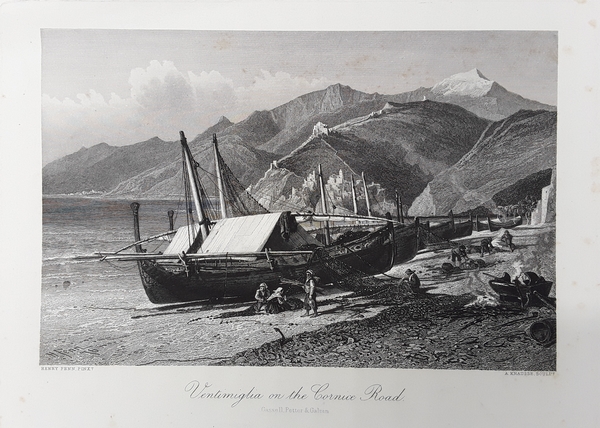 Ventimiglia on the Cornice Road. Incisione in acciaio. FENN pinx, …