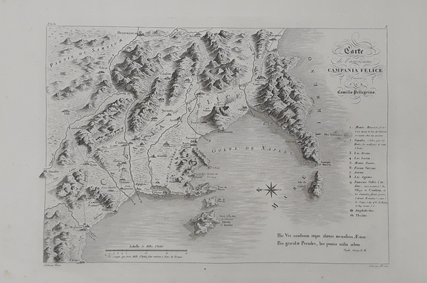 Carte de l'ancienne Campania Felice dressée par Camillo Pellegrino. Incisione …