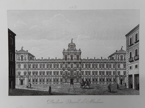 Palazzo Ducale di Modena. Incisione in rame. ZUCCAGNI ORLANDINI, 1845.