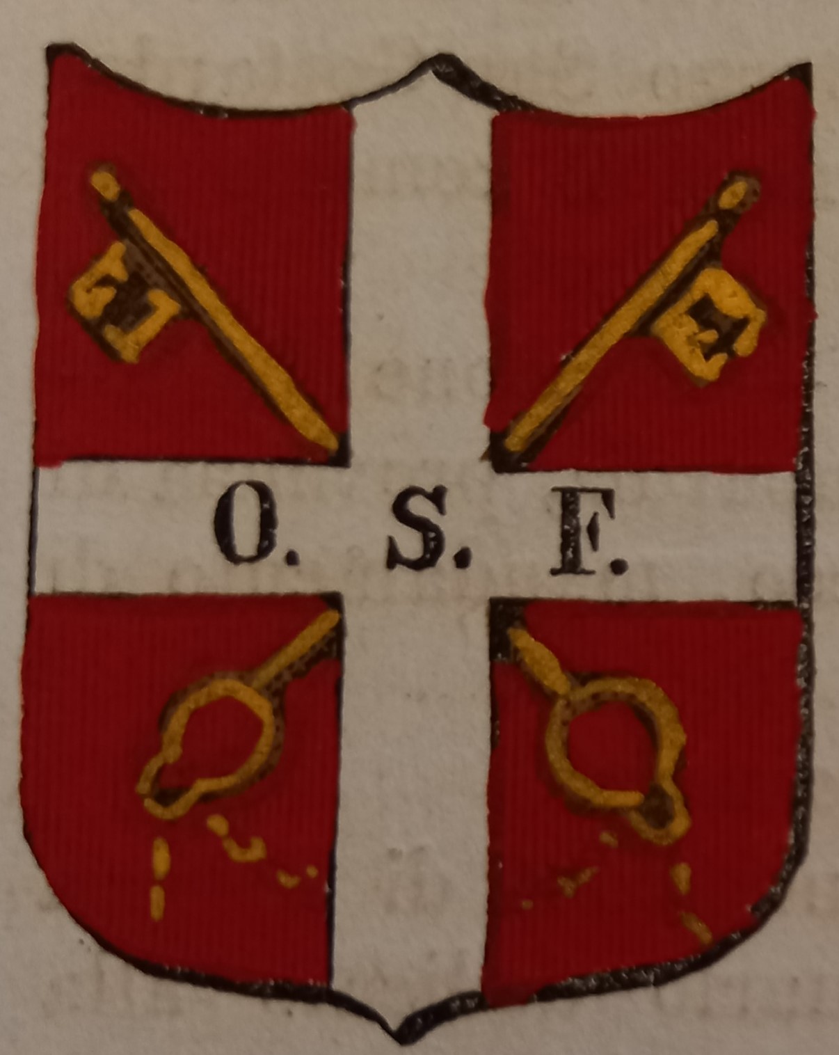 BEVAGNA (PG). Stemma miniato. 2 pagg. di testo.