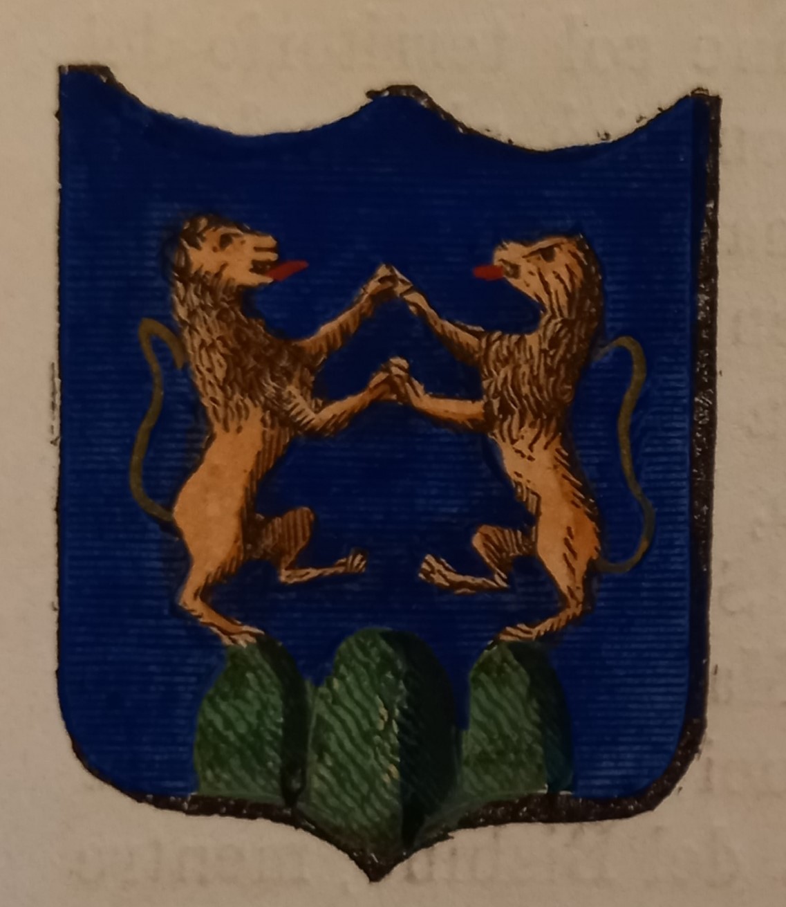 BISACCIA (AV). Stemma miniato. 1 pag. di testo.