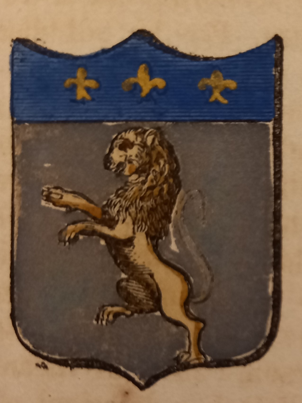 BUDRIO (BO). Stemma miniato. 2 pagg. di testo.