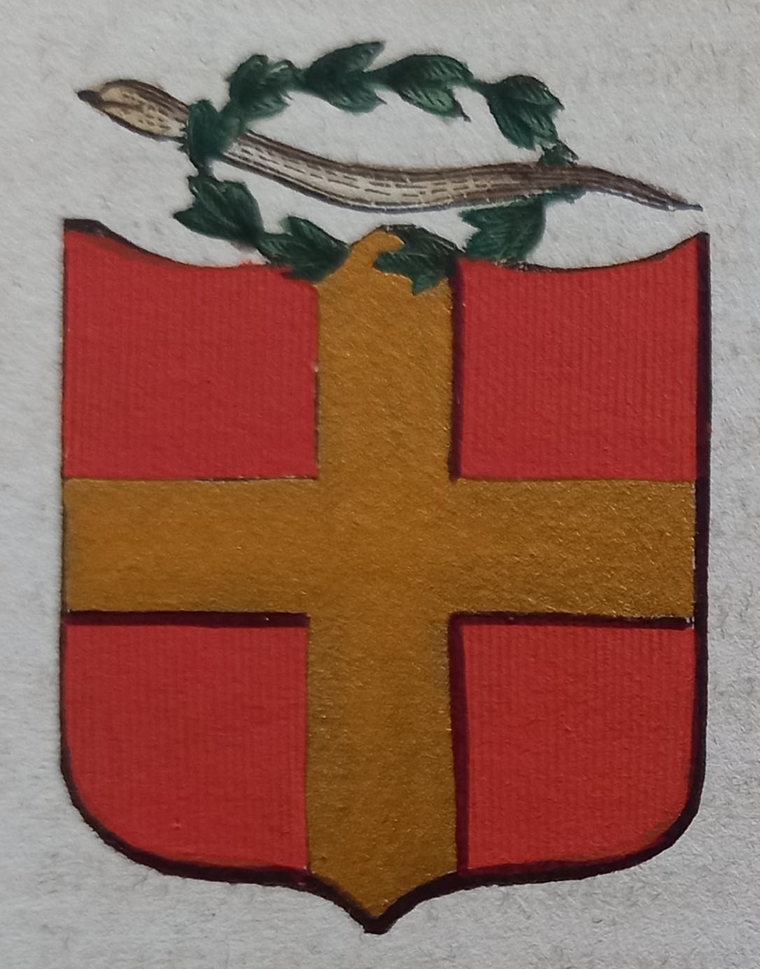 CAMPOSANPIERO (PD). Stemma miniato. 2 pagg. di testo.