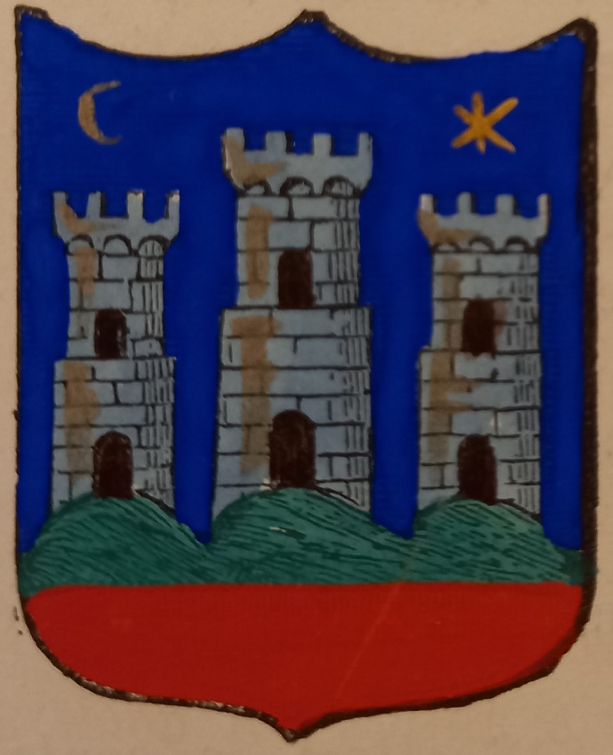 CAPACCIO (SA). Stemma miniato. 2 pagg. di testo.