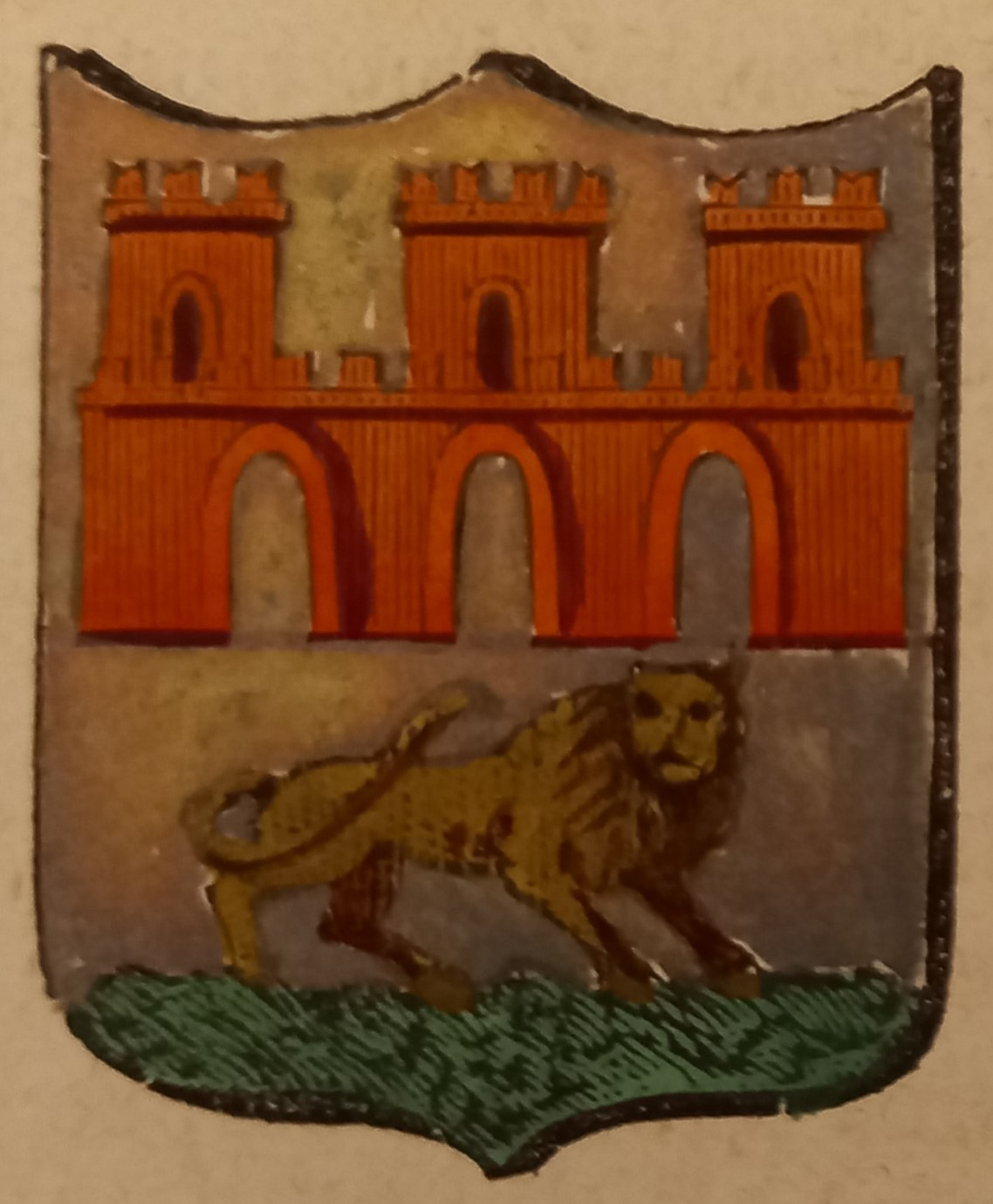 CASTELLEONE (CR). Stemma miniato. 2 pagg. di testo.