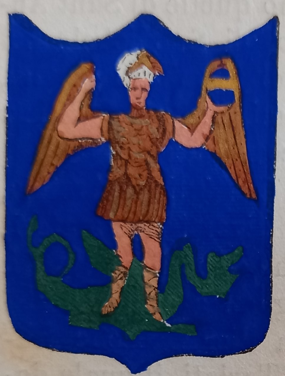 CASTIGLIONE FIORENTINO (AR). Stemma miniato. 2 pagg. di testo.