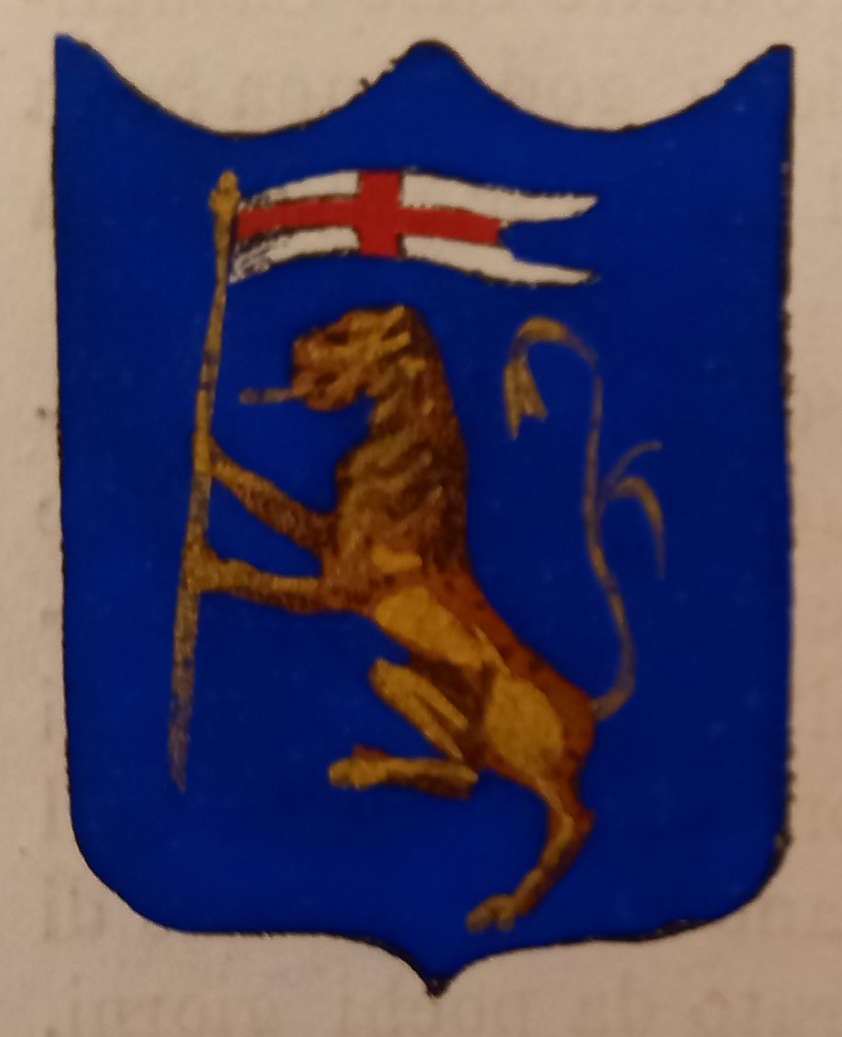 FIGLINE VALDARNO (FI). Stemma miniato. 2 pagg. di testo.