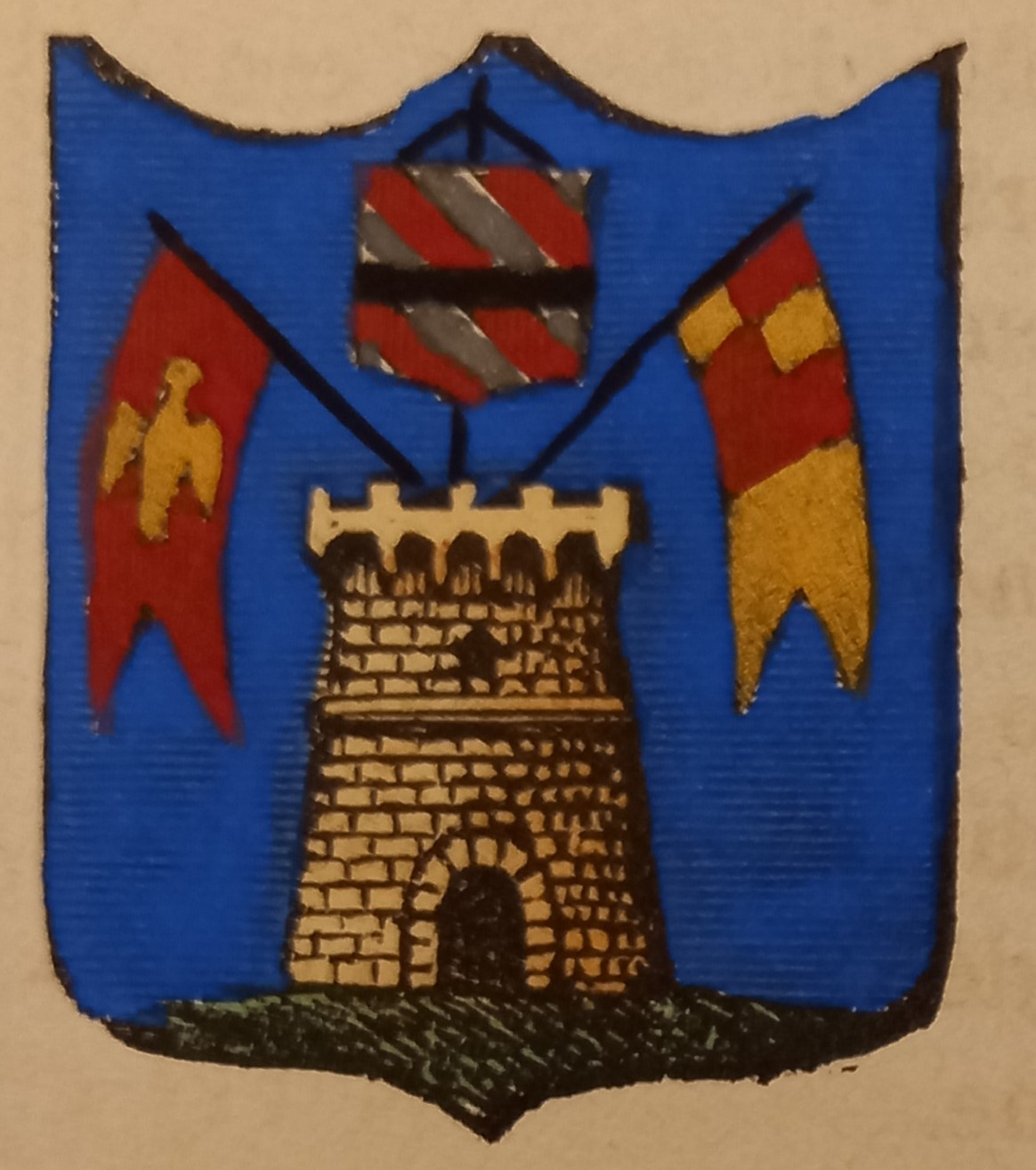 LAJATICO (PI). Stemma miniato. 1 pag. di testo.