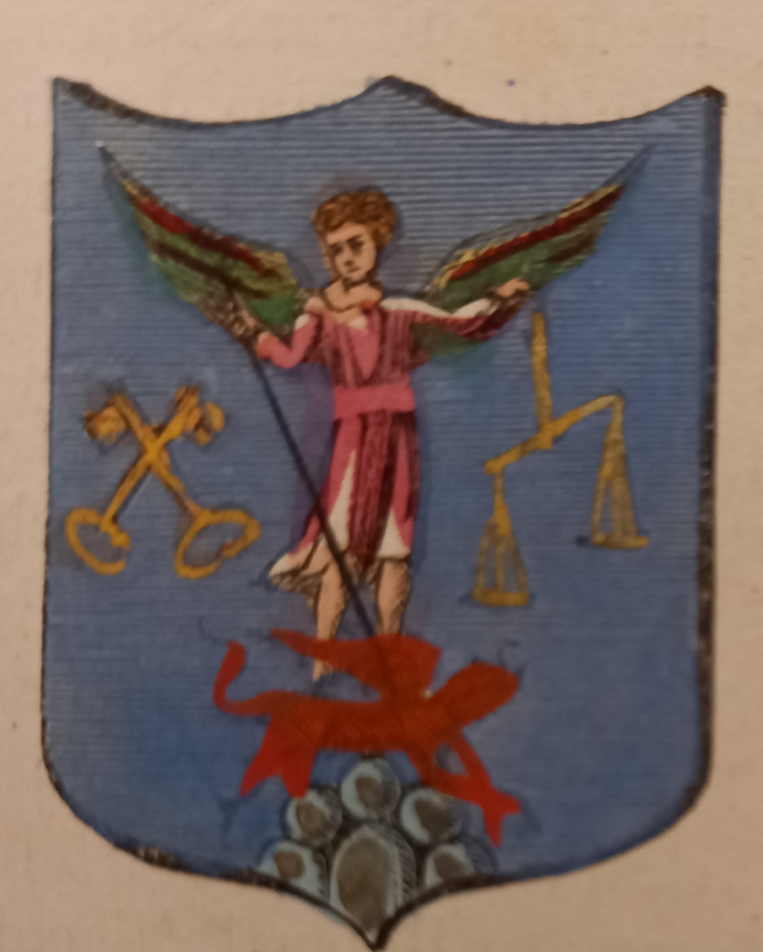 MONTE S. PIETRANGELI (AP). Stemma miniato. 1 pag. di testo.