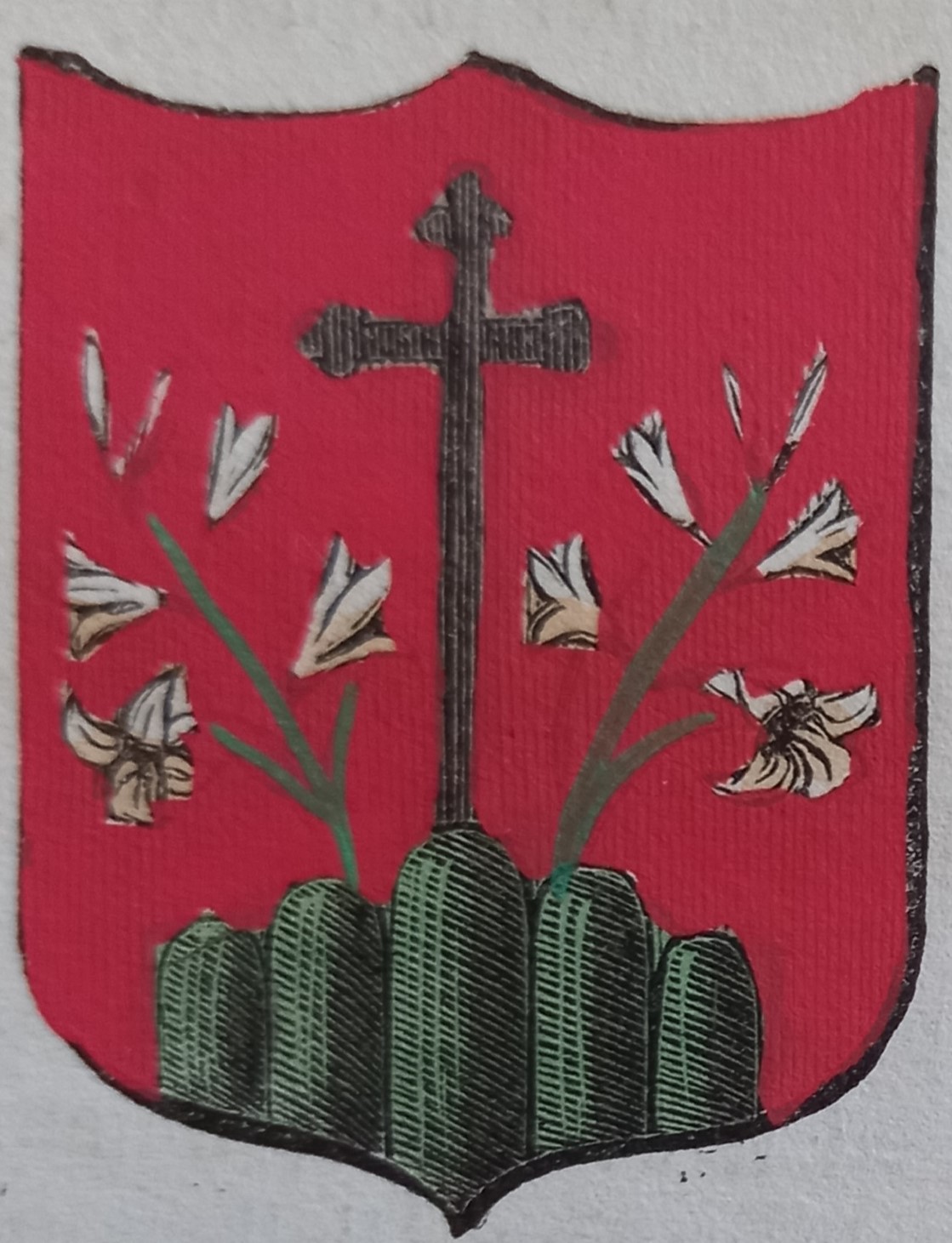 MONTECOSARO (MC). Stemma miniato. 1 pag. di testo.