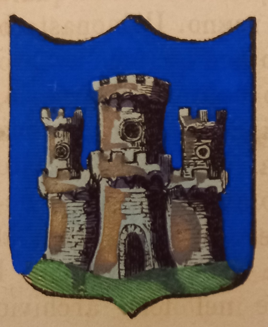 MONTEVERDI (PI). Stemma miniato. 2 pagg. di testo.