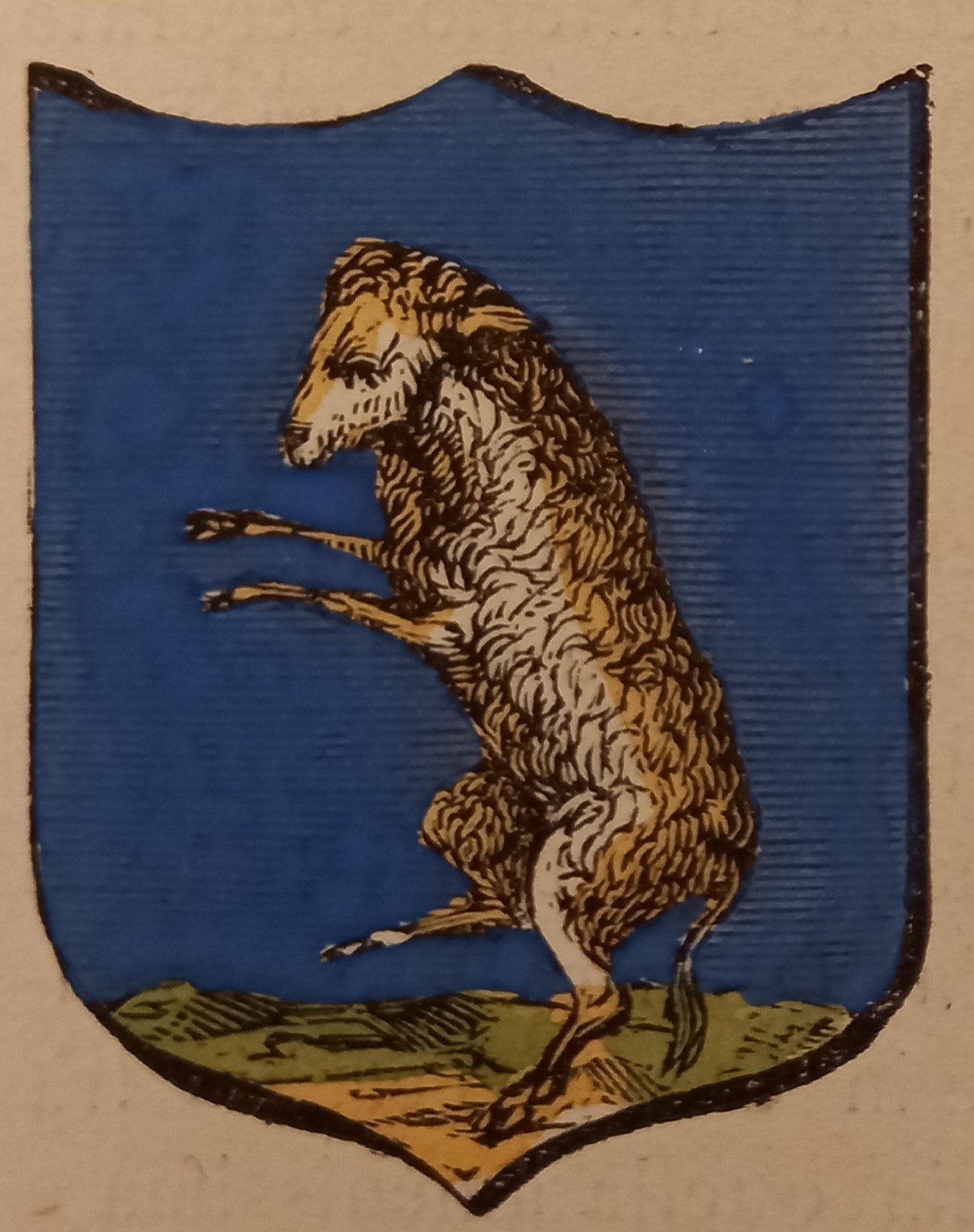 MONTICIANO (SI). Stemma miniato. 2 pagg. di testo, la seconda …