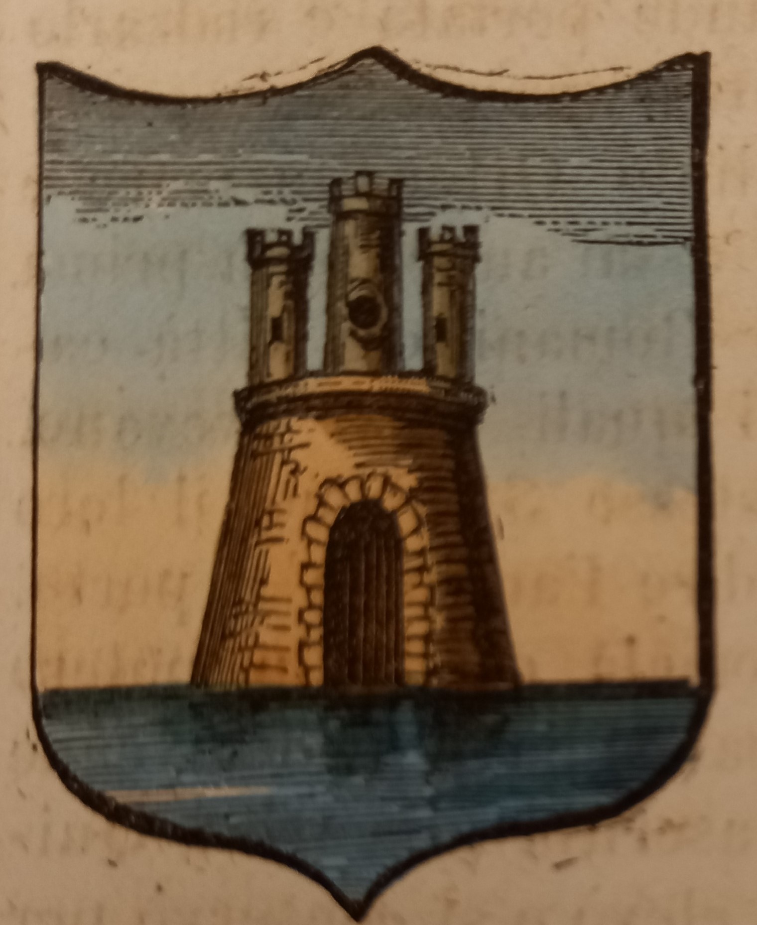 ORTONA (CH). Stemma miniato. 2 pagg. di testo.