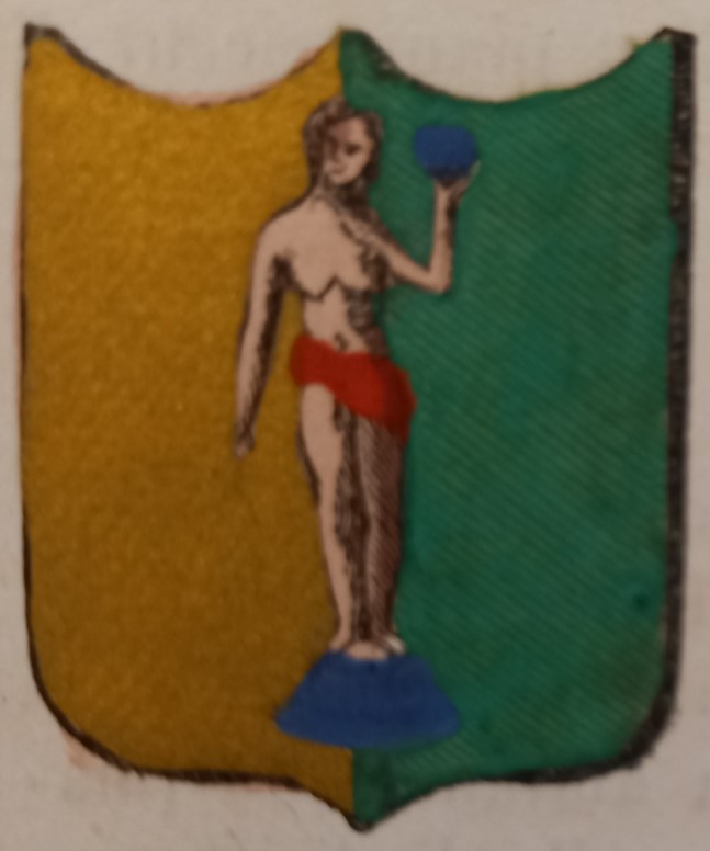 SESTINO (AR). Stemma miniato. 2 pagg. di testo.