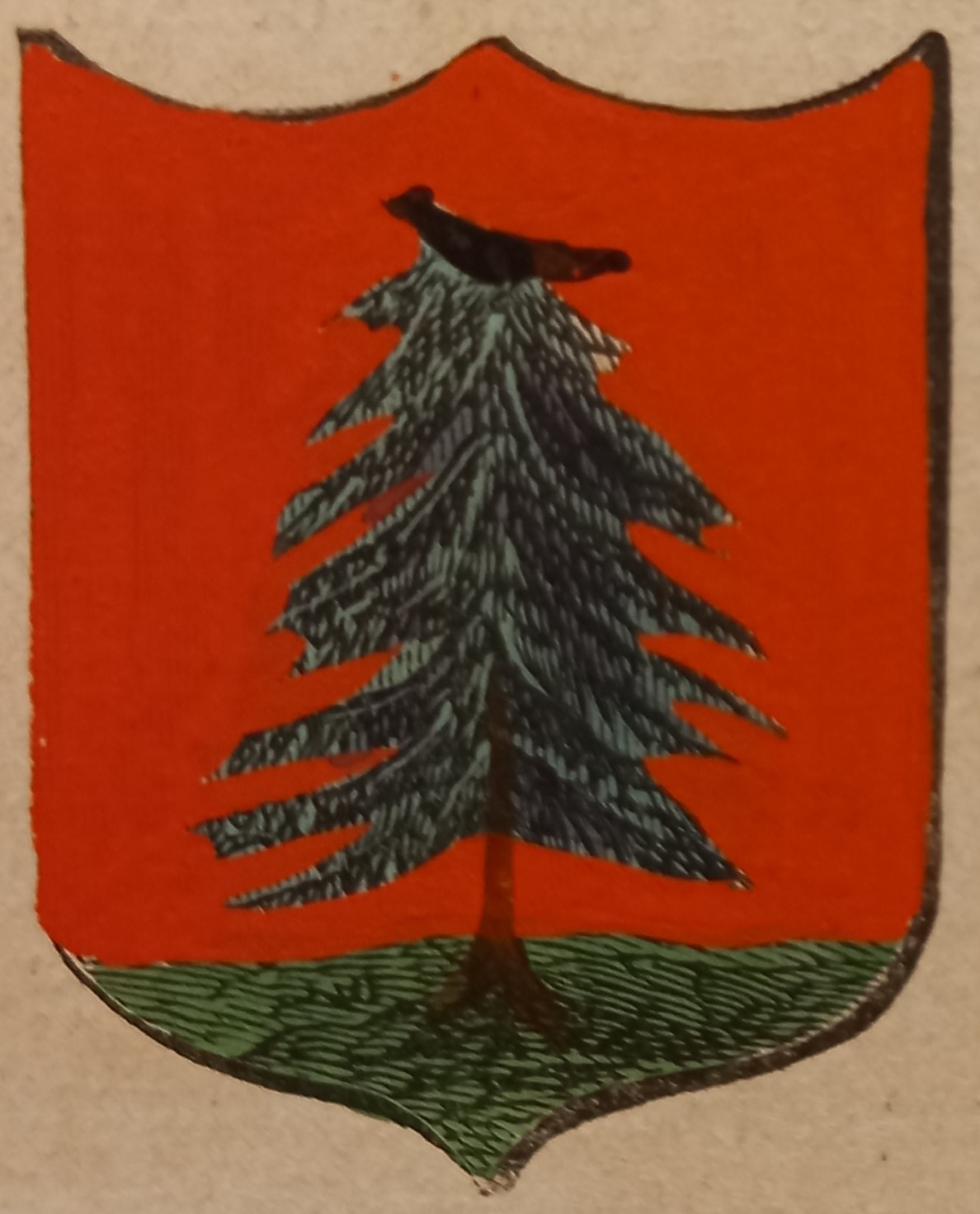 VERNOLE (LE). Stemma miniato. 1 pag. di testo.