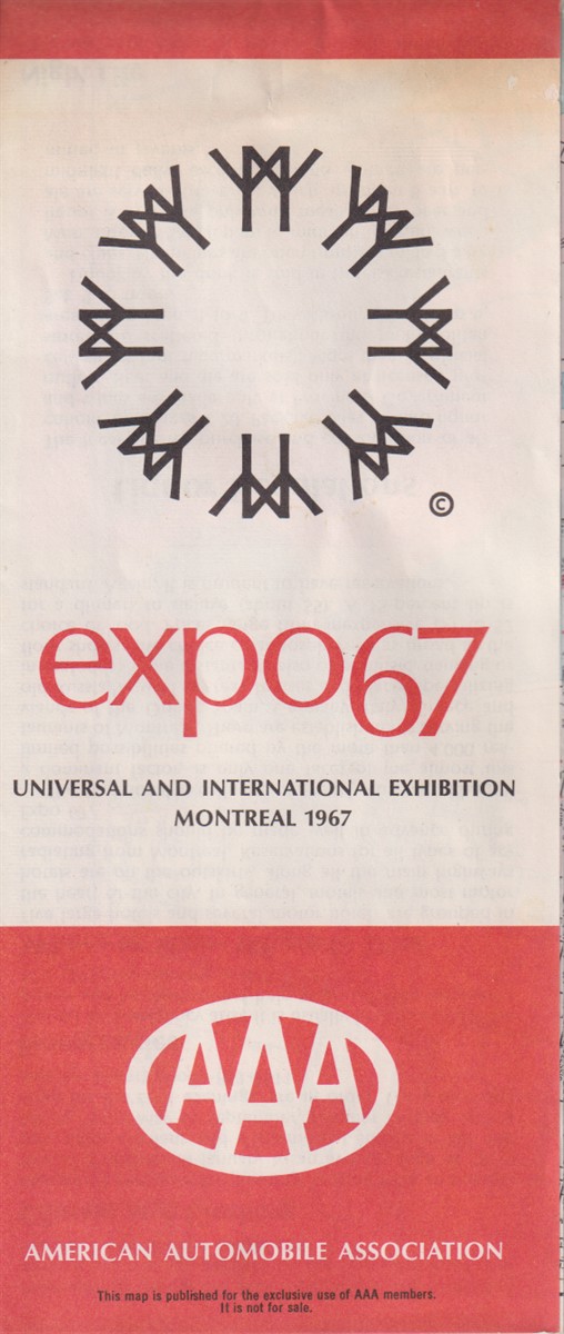 EXPO 67, COLOR MAP Universal and International Exhibition Montreal 1967