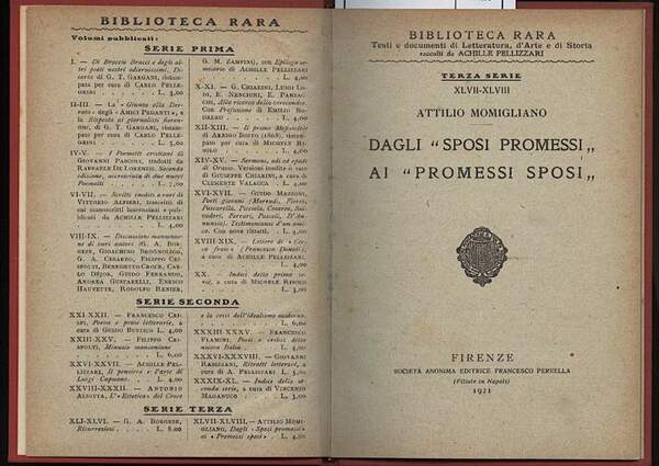 DAGLI "SPOSI PROMESSI" AI "PROMESSI SPOSI"