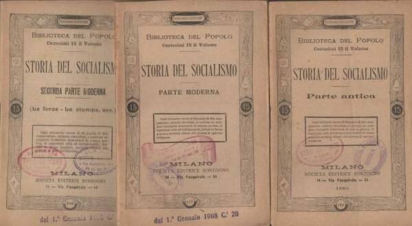 STORIA DEL SOCIALISMO (1898)