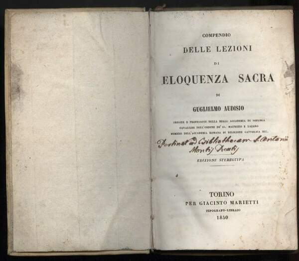 COMPENDIO DELLE LEZIONI DI ELOQUENZA SACRA(1850)