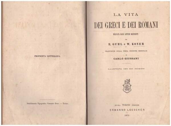 LA VITA DEI GRECI E DEI ROMANI (1875)