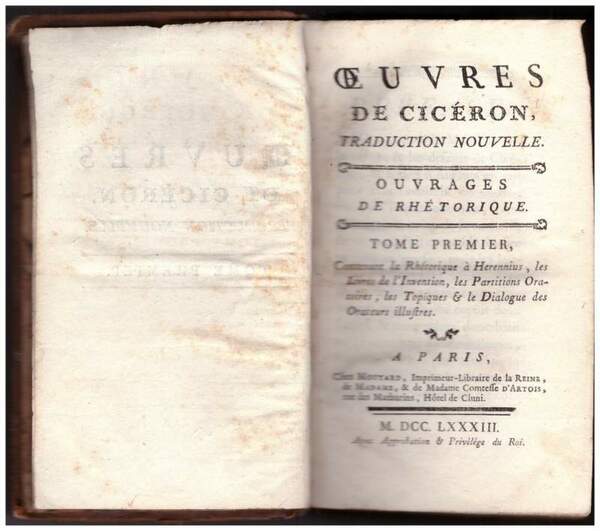 OEUVRES DE CICERON traduction nouvelle (1783)