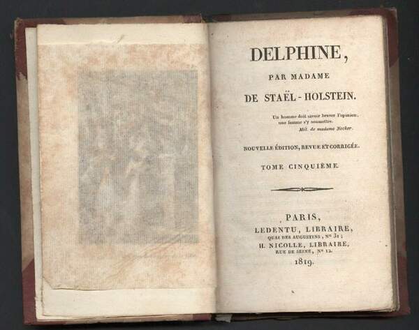 DELPHINE, PAR MADAME DE STAEL-HOLSTEIN. Tome cinquième (1819)