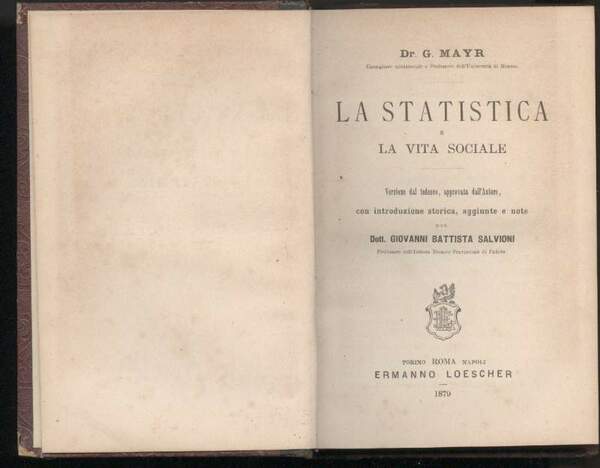 LA STATISTICA E LA VITA SOCIALE (1879)