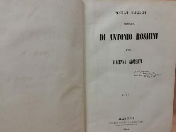 DEGLI ERRORI FILOSOFICI DI ANTONIO ROSMINI Vol. II (1845)