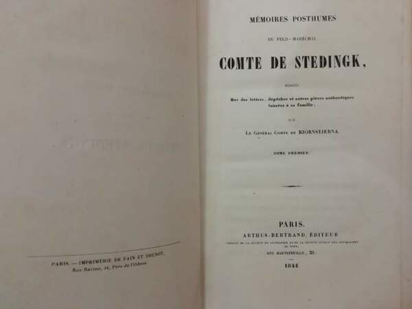 MEMOIRES POSTHUMES DU FELD-MARECHAL COMTE DE STEDINGK (1844)