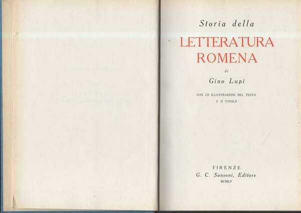 STORIA DELLA LETTERATURA ROMENA (1955)