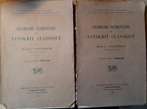 GRAMMAIRE ELEMENTAIRE DU SANSKRIT CLASSIQUE-2 voll. (1931)