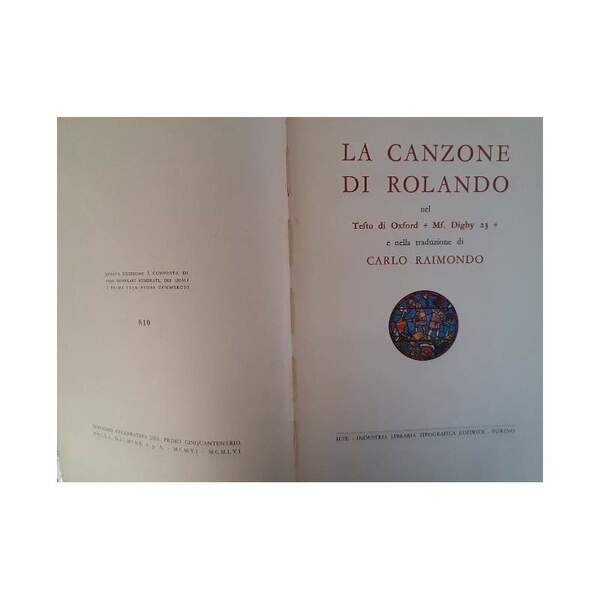LA CANZONE DI ROLANDO-NEL TESTO DI OXFORD MS. DIGBY 23( …