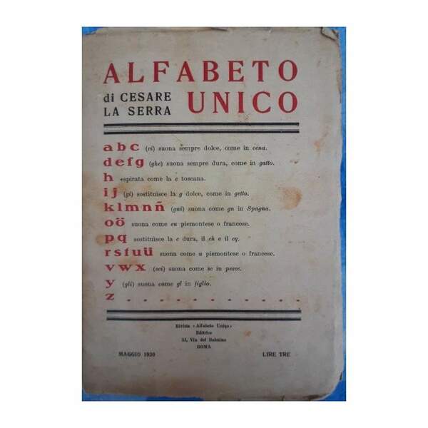 ALFABETO UNICO(1930)