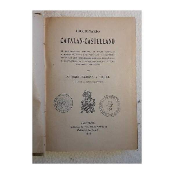DICCIONARIO CATALAN-CASTELLANO(1919)