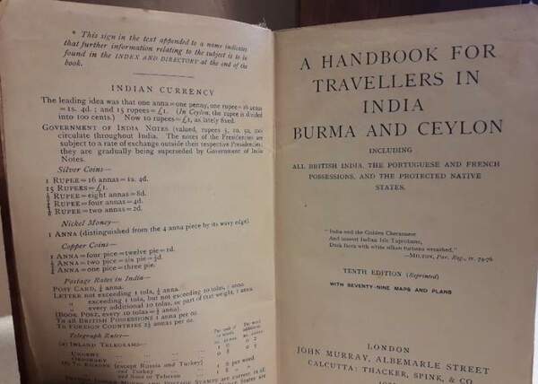 A HANDBOOK FOR TRAVELLERS IN INDIA BURMA AND CYLON( 1920)